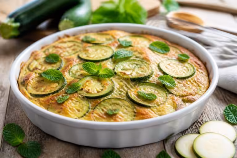 Clafoutis de courgettes : une recette salée à la menthe