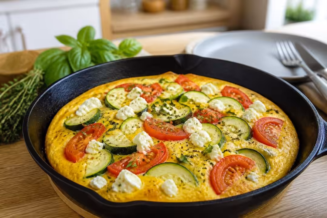 découvrez notre recette express de frittata savoureuse aux courgettes, tomates et feta, idéale pour un dîner rapide et gourmand.