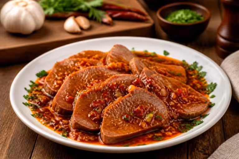 Langue de boeuf : la recette en sauce piquante