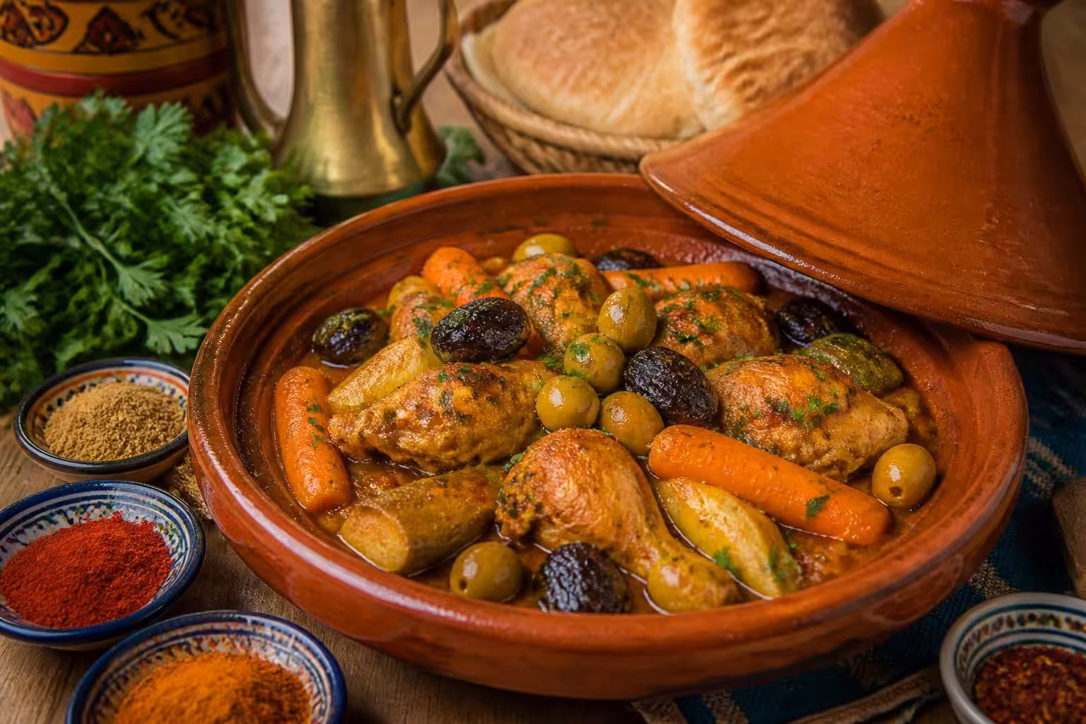 découvrez nos recettes traditionnelles de tajine marocain, mijotées lentement pour un goût authentique et savoureux.
